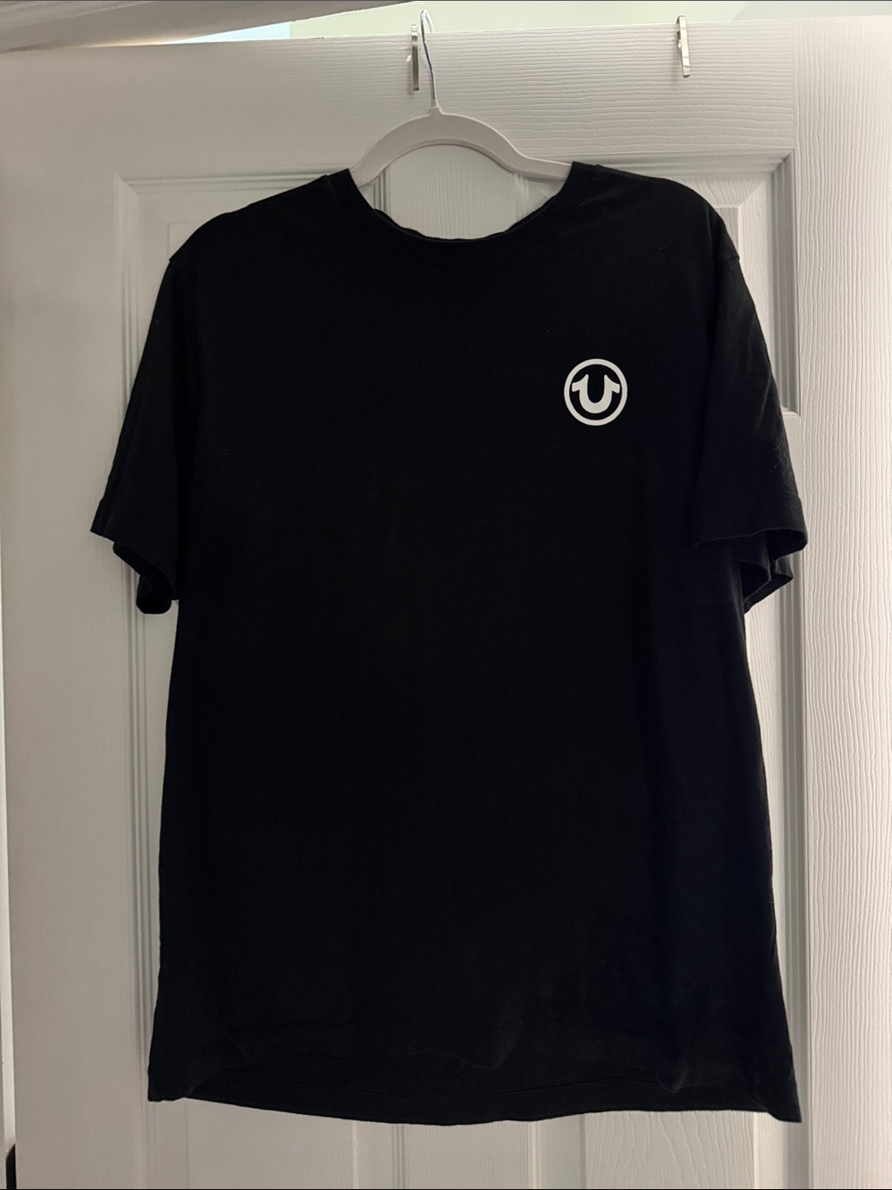 True Religion XL Black Tee White Logo